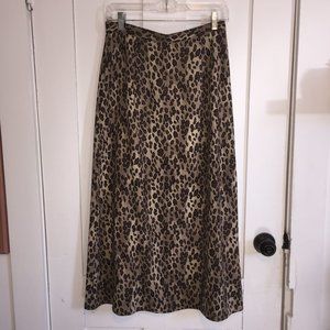 Vintage Crazy Horse Leopard Print Hi-Waisted Maxi Skirt 8P